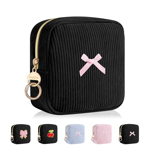 Image of Period Bag for Teen Girls, Corduroy Sanitary Napkin Storage Bag, Menstrual Pad Pouches Tampon Holder for Purse