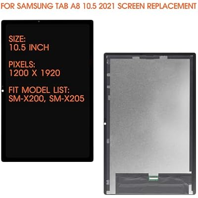 for Samsung Galaxy Tab A8 10.5 2021 Screen Replacement Tab A8 10.5 2021 LCD Display for Samsung Tab A8 Model SM-X200 LCD SM-X205 LCD Digitizer Touch Assembly Repair Part with Tools