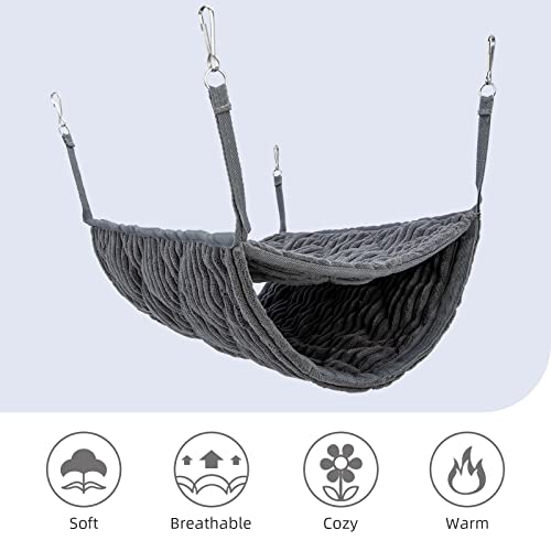 Niteangel Luxury Double Bunkbed Hammock, Fit 2 Adult Ferrets Or 5 More Adult Rats Warm Plush Hanging Hammock Bed Hideout For Hamster Guinea Pig Rat Ferret Chinchill(Gray) #TOP1