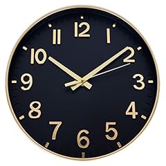 HZDHCLH Wall Clocks Battery Operated,Wall Clock Black Gold, 8 inch Wall Clock Silent Non Ticking photo HZDHCLH Wall Clocks Battery Operated,Wall Clock Black Gold, 8 inch Wall Clock Silent Non Ticking