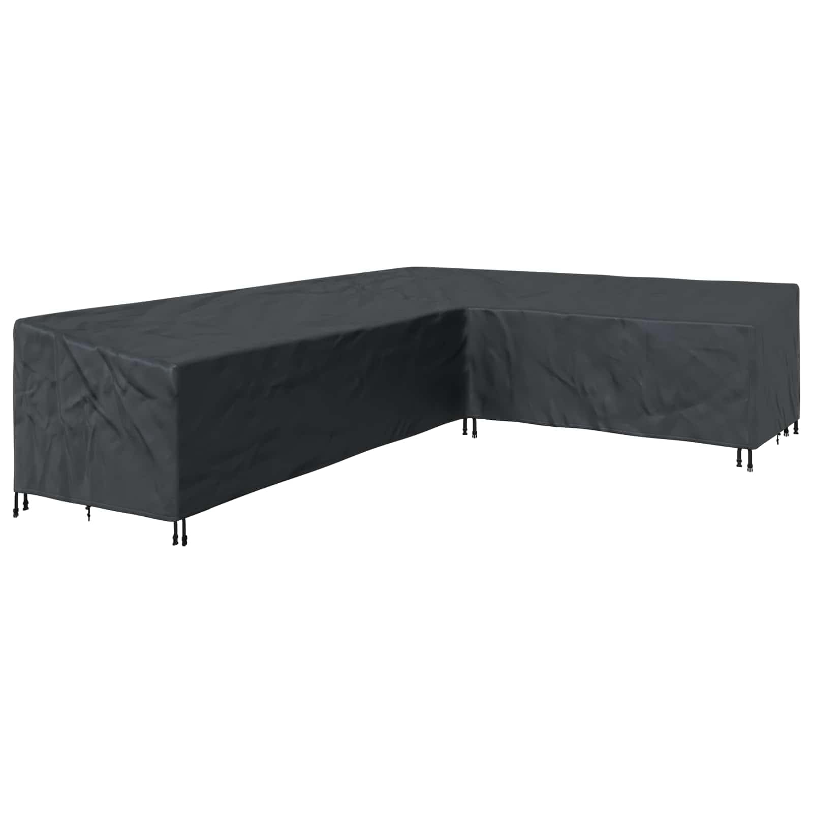 Knerpwd 420D Oxford Fabric Modern L-Shaped Outdoor Furniture Cover, 355 X 275 X 80 Cm, With Pu Coating, Waterproof Protection For Garden Or Terrace, Snap Closure Design