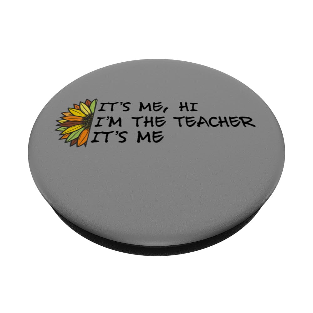 Its Me Hi Im The Teacher Life Teachers Back to School Humor PopSockets Swappable PopGrip, Black - Image 2