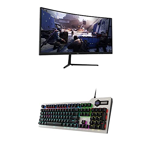 Fiodio 29" Curved 100Hz Led Gaming Monitor And Rgb Mechanical Gaming Keyboard K2063 #TOP5