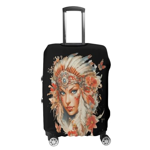 Indians Women Butterflies Luggage Covers Suitcase Protector Case Fits 19-32 Inch XL4