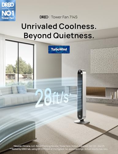 DREO 42 Inch Bladeless Tower Fan