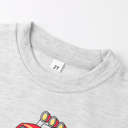 Image of Popshion Toddler Boys Sweatshirt Cotton Lightweight Kids Winter Warm Sweater Crewneck Pullover Tops