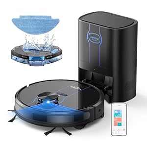 Saugroboter mit Wischfunktion, Saugroboter mit Absaugstation L6 Nex, LiDAR Navigation, 3L Staubsauger bis zu 180Min, 3-in-1 Kehren, Wischen und Staubsaugen, Ideal für Tierhaare