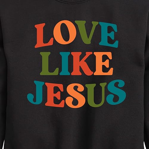 Instant Message - Love Like Jesus - Toddler & Youth Crewneck Fleece Sweatshirt - Size 3T Black3