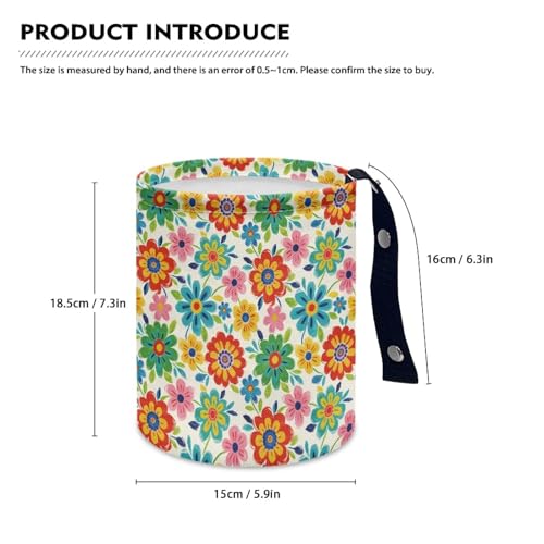 Image of Colorful Dahlia Car Waste Basket Can Universal Compact Console Seat Rubbish Holder Mini Car Interior Organizer for Car Auto Garbage, Easy to Use