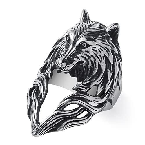 Bague loup pour homme en acier : le bijou biker pour affirmer votre style rock