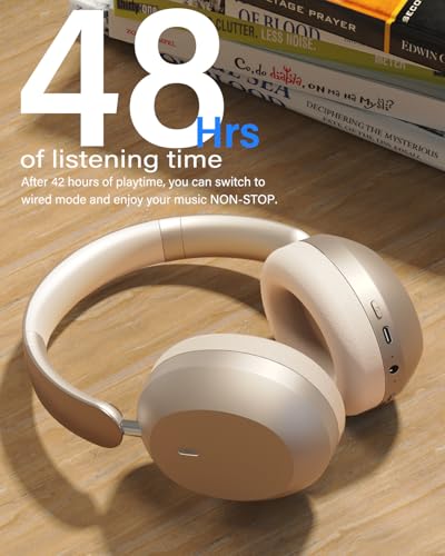 Image of Wentronic Y05 Wireless Bluetooth Headphone, Noise Cancelling, Starlight