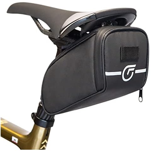 Cycle Factor Waterproof Bike Saddlebag Big Kahuna Under Seat Pouch for Mountain, Beach or Road Bikes - Fits Mobile Phones, Reflective Lining, Interior Pocket, Velcro Straps, High Shear Resistance Cover