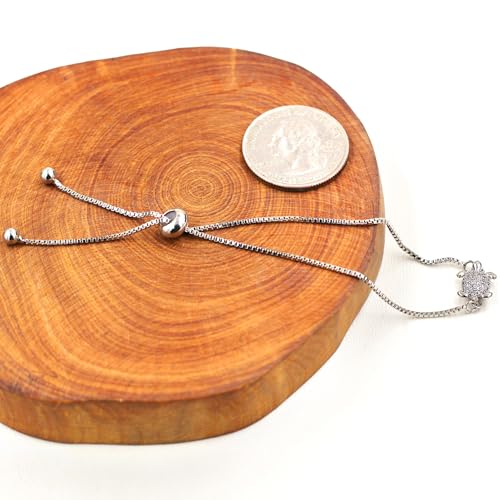 Vivaday Pulseira moderna com tema de oceano e tartaruga de peixe marinho - pulseira de corrente ajus