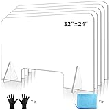 ULTRAWESOME Sneeze Guard 24'' x 32'‘ Acrylic Protective Freestanding Shield Guard, Portable...