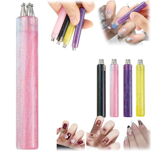 5 Petal Flower Nail Dotting Pen - Dotting Tool for Nail Art,One Stroke Flower Design Tool,1.8mm Fine Tip Rhinestone Pickers,Handle DottingTool for DIY NailArt for Beginner Enthusiast Girls Women