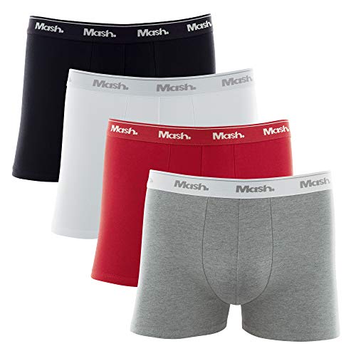 Mash - Cueca Boxer 110.15, Masculino, Preto/Branco/Vermelho/Cinza Mescla Claro, GG