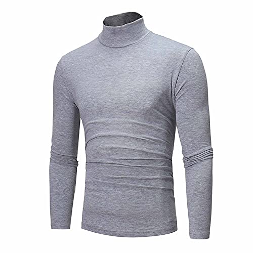 Mens Thermal Turtleneck Fleece Long Sleeve Pullover Sweater Basic Designed Undershirt Slim Fit Top
