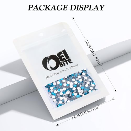 Image of Malachite Blue Flatback Rhinestones, Glass Rhinestones for Nail Art and Craft, Glue Fix, Loose Crystal Gemstones(Malachite Blue, SS12, 2880pcs, 2.9-3.0mm)