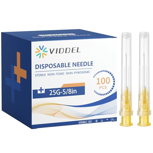 Image of 100 PCS 25g X 5 /8 for Science Lab Accessories,Individually Packaged | 25 Gauge 5 /8 inch 16mm Luer Lock Disposable Supplies,Industrial Scientific Applications,Dispensing Liquids,Lab Consumables