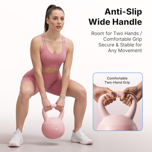 MERACH Soft Kettlebells, Strength Training Kettlebell with Wide Non-Slip Handle, Sea and Iron Sand Filled Kettle Bell with Soft-Sided Cushioned Base for Home Workouts, Ideal for Men, Women(15lb Pink/25lb Blue) - Image 6