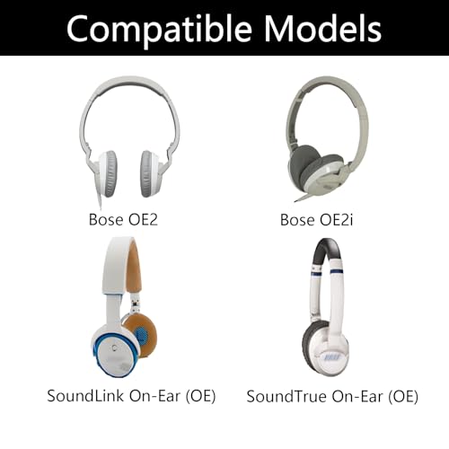 Repuesto de almohadillas para auriculares compatibles con Bose OE2 OE2i SoundTrue On-Ear SoundLink, cuero proteico, cómodas almohadillas grises miniatura 2