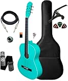 Violão Elétrico Giannini Canhoto N14 + Capa Luxo Acessórios (Turquoise Blue Satin)