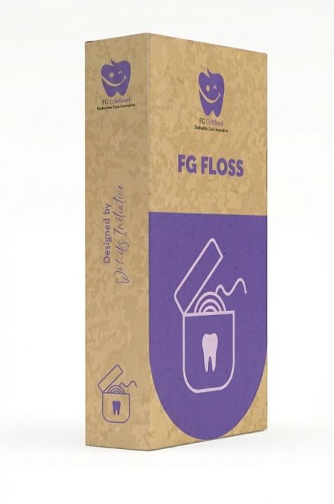 FG Dental Floss | Waxed Mint Flavoured Floss for Fresh Breath & Plaque Removal | Soft, Smooth Glide Oral Care Thread in Eco-Friendly Packing | Daily Teeth Cleaning Tool (Pack of 1, Mint (30 mtr))