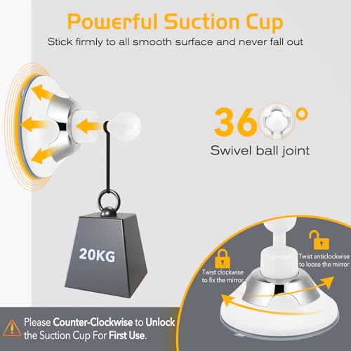 TOPVIRT Flexible 15X Suction Mirror