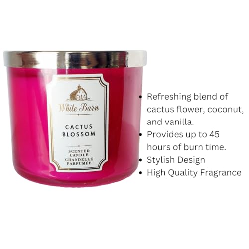 Bath & Body Works, White Barn 3-Wick Candle w/Essential Oils - 14.5 oz - New Core Scents! (Cactus Blossom) - Image 4