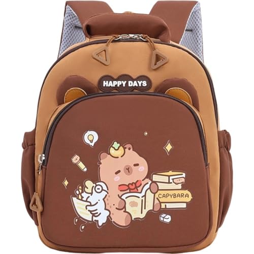 Sac d'école grande capacité style capybara mignon et léger - 2