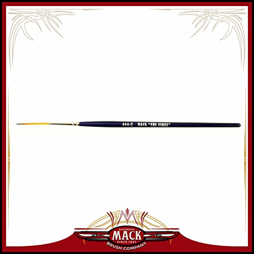 Andrew Mack The Virus Scrolling Script Pinstriping Brush Size 2 Series 444 with Specially Blended Golden Taklon, 1-3/16
