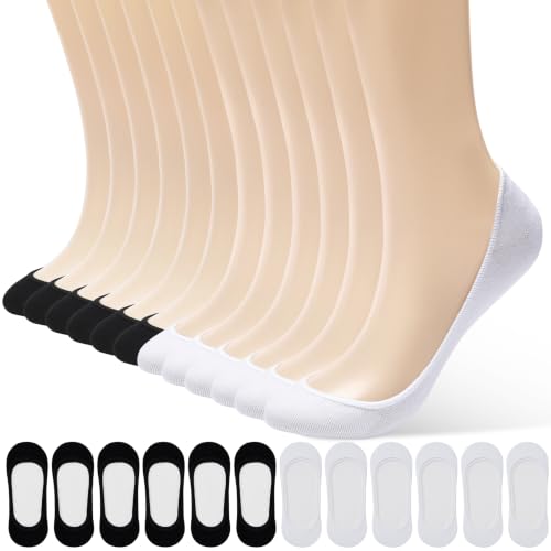 Image of ATBITER No Show Socks Womens Flats - 6 /12 Pairs Low Cut Invisible Non Slip