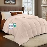 Utopia Bedding Edredón Acolchado 155x220 cm, Edredon Cama 90, Relleno Nórdico 200 gr/m² en 100% Microfibra (Beige)