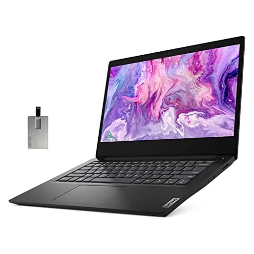 2020 Lenovo IdeaPad 3 14.0" HD LED Non-Touchscreen Laptop PC, Intel Pentium Gold 6405U Dual Core Processor, 4GB DDR4 RAM, 128GB SSD, HDMI, Webcam, WiFi, Bluetooth 5, Windows 10 S, Black