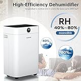 HUMSURE Dehumidifier 25L, Dehumidifiers for Home with 24 Hour Timer, Auto Defrost, Ionizer, Continuous Drainage Dehumidifier for Bedroom Basements Bathroom - Image 2