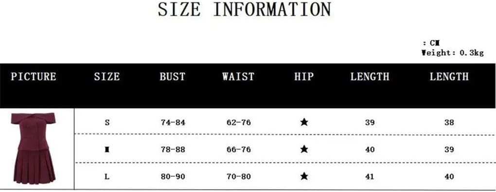 Women's Off-The-Shoulder Skirt Set Double-Breasted Top Mini Pleated Skirt Slim Fit Two-Piece Set