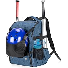 DSLEAF Baseball Backpack for 4 Bats, Softball Bag with External Helmet Holder and Separate Shoe Space Up to US Mens 13