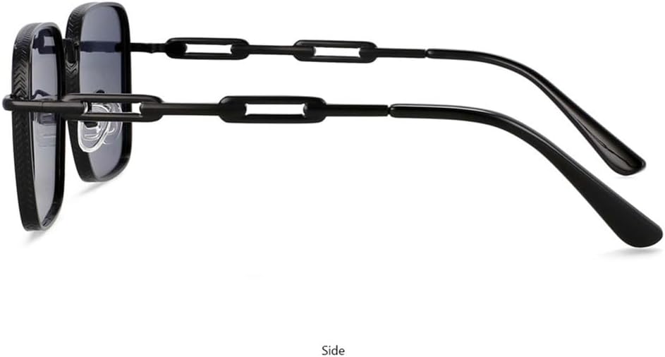 Rectangle Sunglasses for Men Chain Leg Men's and Women's Metal Sunglasses Uv400