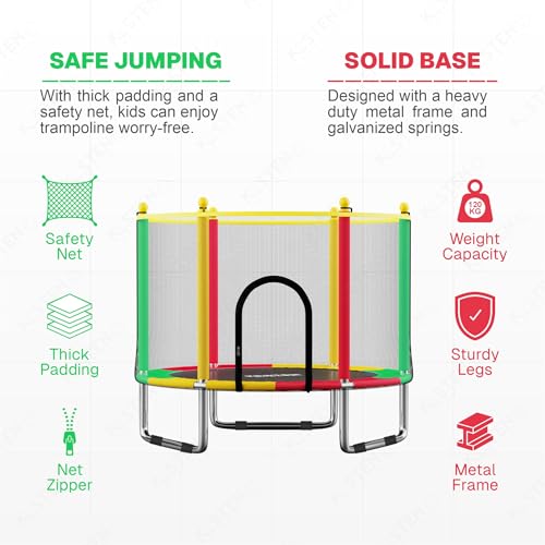 KOSTEN SPORTS 55 Inch Kids Trampoline with Safety Net - Image 4