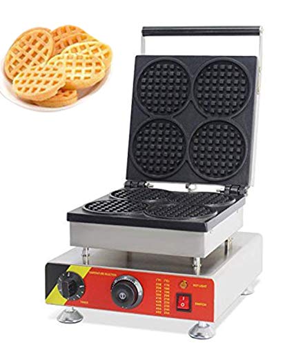 CGOLDENWALL NP-504 Commercial 4 Slice Round Waffle Iron Maker/Hou...