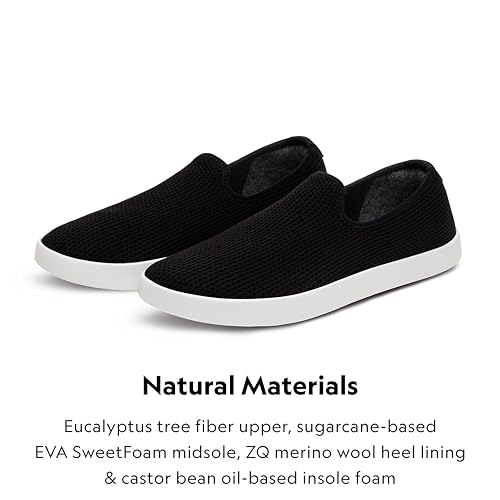 Allbirds Allbirds Women’s Tree Lounger, Everyday Slip-On Sneakers, Machine Washable Shoe Made with Natural Materials - Natural Black (Blizzard Sole) - 5 Medium