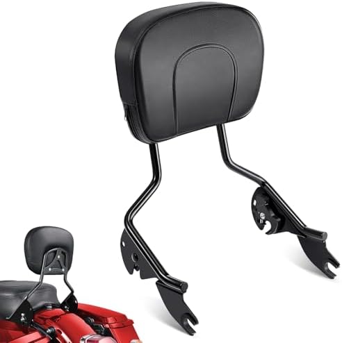 Detachable Sissy Bar Fit For Harley Davidson, Passenger Rear Backrest With Quick-Release Design For Touring Electra Glide Road King Road Glide Street Glide Ultra Limited 2009-2024 (Chrome