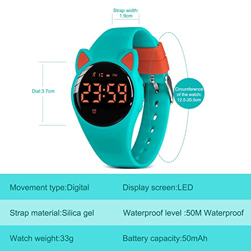 Image of Kids Watches for Girls Boys Digital Sport Watch with Step Counter Pedometer Vibration Alarm Clock, No App Waterproof Fitness Tracker Kids Watch Boys Girls Teens Students Ages 5-16