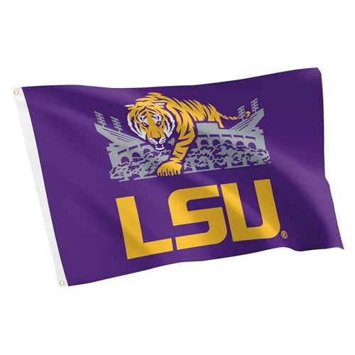 Desert Cactus LSU 100% Polyester Indoor Outdoor 3x5 feet Banner Tigers Geaux Louisiana State University (Flag K)