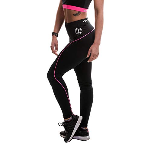 Gold's Gym Women's GGLPNT023 Workout Training Yoga Premium Gym Fitness Leggings, Black/Hot Pink, Medium