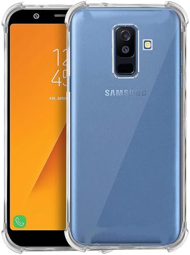 Image of BOXXO Flexible Back Cover for Samsung Galaxy A6 Plus | Back Cover Transparent Clear Shockproof Case Four Corner Protection | Slim Protective Mobile Phone Cover for Samsung Galaxy A6 Plus