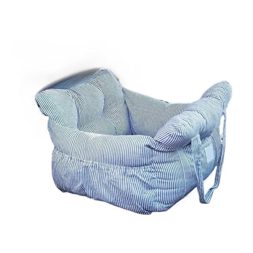 「DOGKING」ペット用 ドライブシート犬 犬用ブースター カーシート 猫用ブースターシート カーベッド 座席シート ソフト犬用ベッド 車&家庭用二重使用 ポータブル安全旅行キャリア ペットシートベルト付き 小型犬 (ブルー,M)