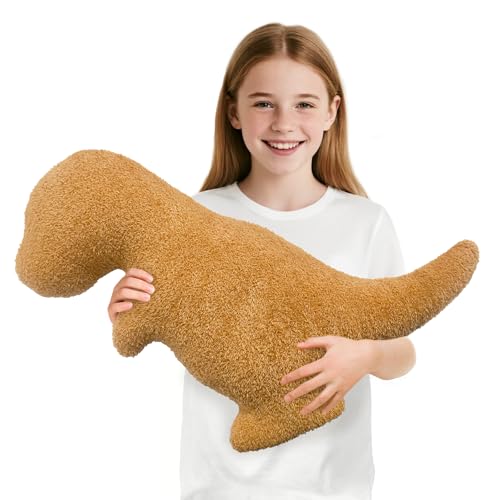 Dino Nuggets Pillow Plush, Dinosaur Chicken Plush Nuggets Pillow for Funny Birthday Gifts, Funny Stuffed Animal for Boyfriend Girlfriend, Dinosaur Gifts for Adults Teens and Kids(Tyran Rex, Large)