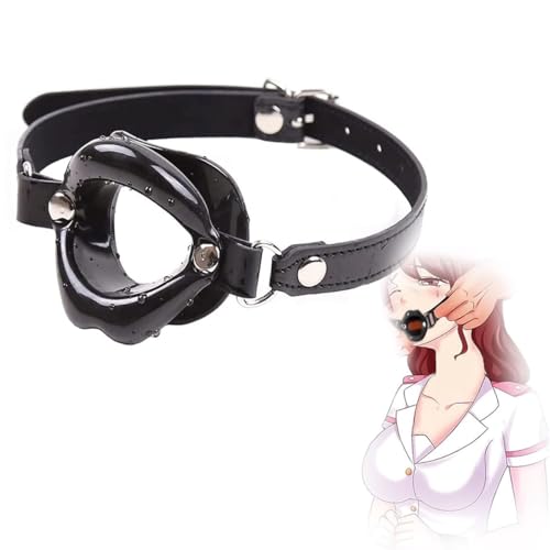 Gag Mouth Adjustable Silicone Lips Mouth Gag Mouth Ball BDSM Ball Gag Ball Gag Fetish Erotic Sex Toys SM Leather Paly Buckle Belt Bodnage Restraints Fetish Slave Sex Toys for Beginners Couples