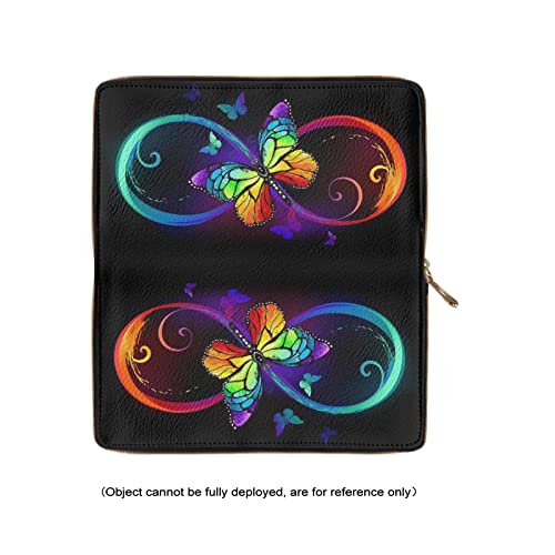 Coeqine Women Long Wallet Girls Purse Pu Leather Zipper Closure With Colorful Butterfly Pattern Black Large Capacity Clutch Purse Coin Card Holder #TOP4